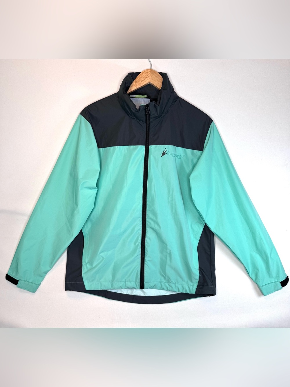 Frogg Toggs Women's Sz S/M River Toadz Waterproof Rain Jacket Seafoam Green Gray